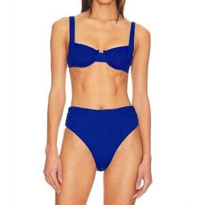 NEW FELLA casanova textured jersey bikini top in blue